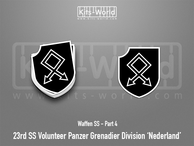 Kitsworld SAV Sticker - Waffen SS - 23rd SS Vounteer Panzer Grenadier Division 'Nederlan W:83mm x H:100mm 